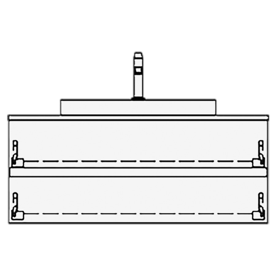 Elém.inférieur VOLARE GATTO AB
100,0 x 40,0 x 51,0 cm
élément à 2 tiroirs
pour 1 lavabo au milieu