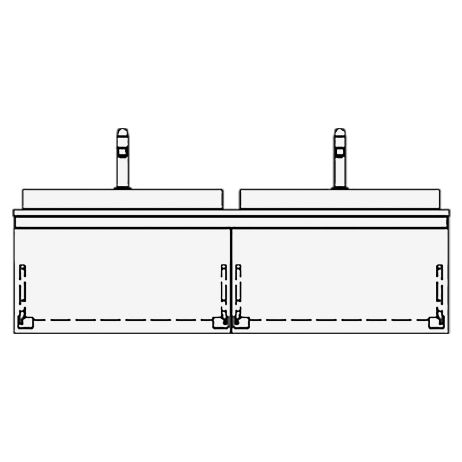Elém.inférieur VOLARE GATTO AB
130,0 x 35,0 x 51,0 cm
2 éléments à chacune 1 tiroir
pour 2 lavabos