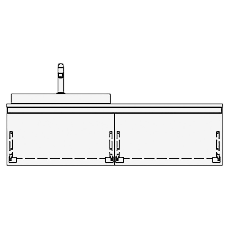 Elém.inférieur VOLARE GATTO AB
130,0 x 35,0 x 51,0 cm
2 éléments à chacune 1 tiroir
pour 1 lavabo à gauche