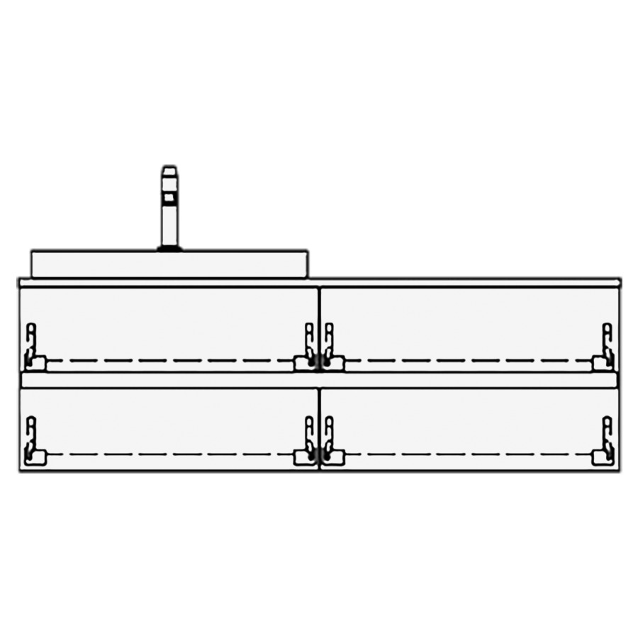 Elém.inférieur VOLARE GATTO AB
130,0 x 40,0 x 51,0 cm
2 éléments à chacune 2 tiroirs
pour 1 lavabo à gauche