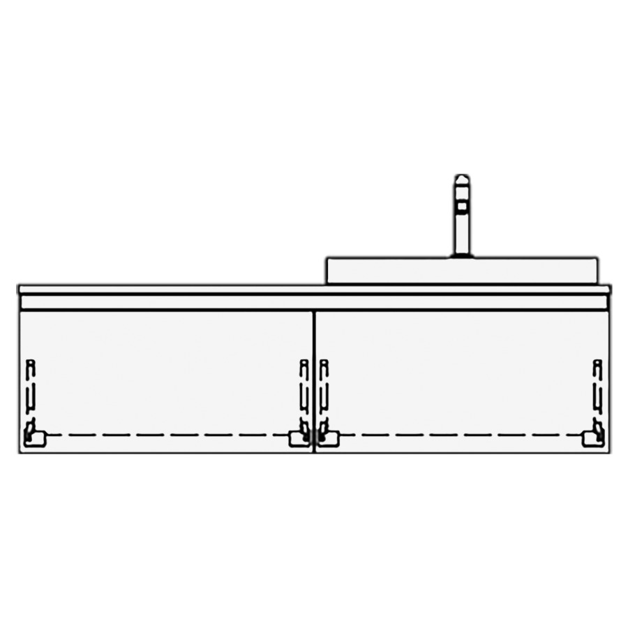 Elém.inférieur VOLARE GATTO AB
130,0 x 35,0 x 51,0 cm
2 éléments à chacune 1 tiroir
pour 1 lavabo à droite