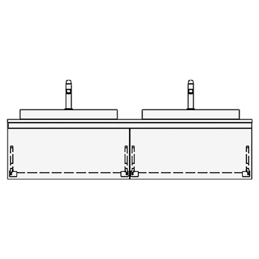 Elém.inférieur VOLARE GATTO AB
150,0 x 35,0 x 51,0 cm
2 éléments à chacune 1 tiroir
pour 2 lavabos
