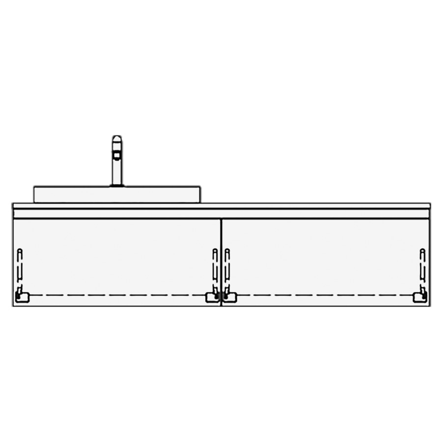 Elém.inférieur VOLARE GATTO AB
150,0 x 35,0 x 51,0 cm
2 éléments à chacune 1 tiroir
pour 1 lavabo à gauche