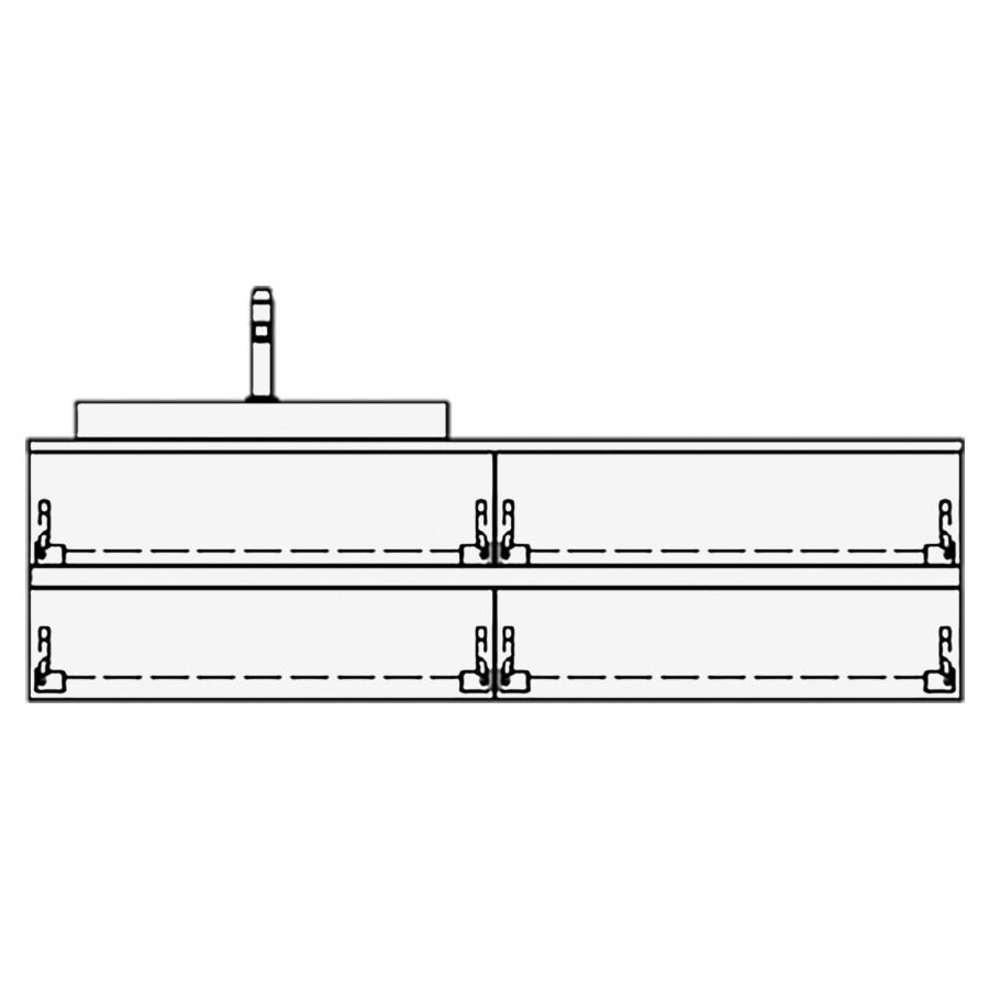 Elém.inférieur VOLARE GATTO AB
150,0 x 40,0 x 51,0 cm
2 éléments à chacune 2 tiroirs
pour 1 lavabo à gauche