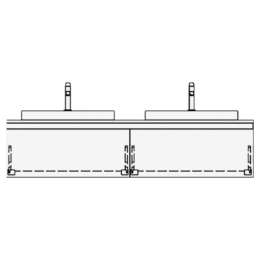 Elém.inférieur VOLARE GATTO AB
160,0 x 35,0 x 51,0 cm
2 éléments à chacune 1 tiroir
pour 2 lavabos