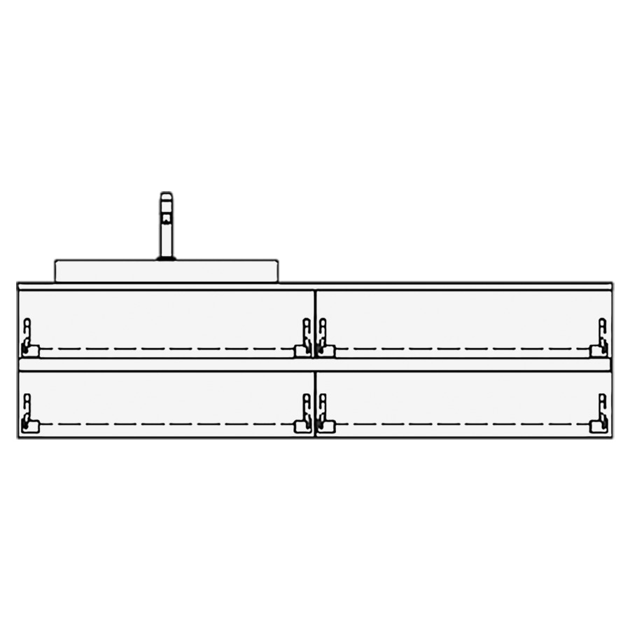 Elém.inférieur VOLARE GATTO AB
160,0 x 40,0 x 51,0 cm
2 éléments à chacune 2 tiroirs
pour 1 lavabo à gauche