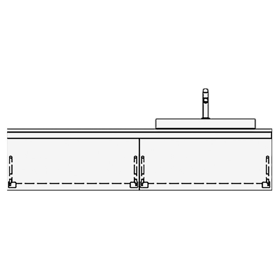 Elém.inférieur VOLARE GATTO AB
160,0 x 35,0 x 51,0 cm
2 éléments à chacune 1 tiroir
pour 1 lavabo à droite