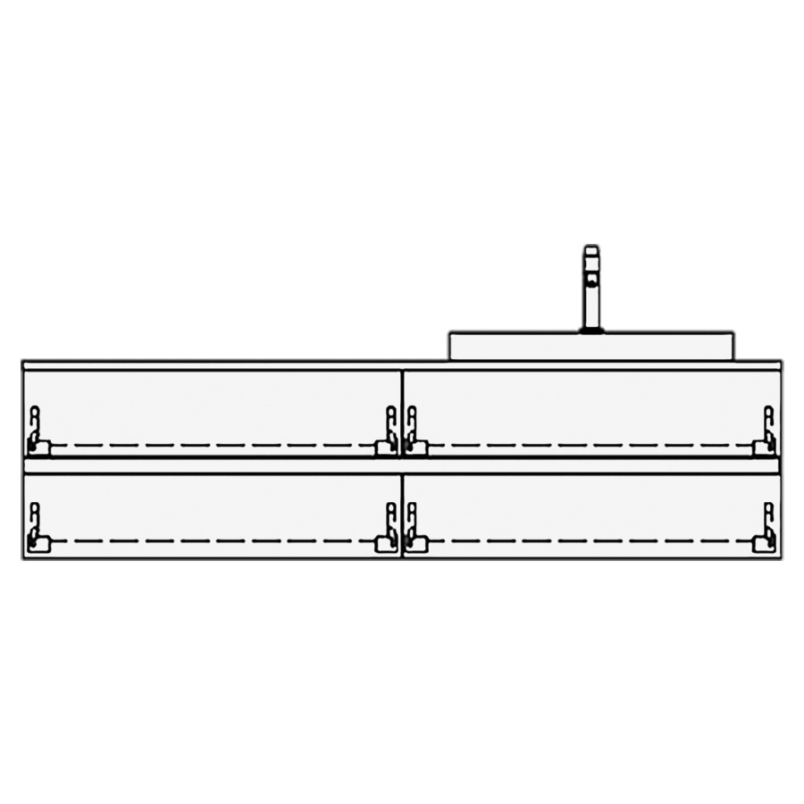 Elém.inférieur VOLARE GATTO AB
160,0 x 40,0 x 51,0 cm
2 éléments à chacune 2 tiroirs
pour 1 lavabo à droite