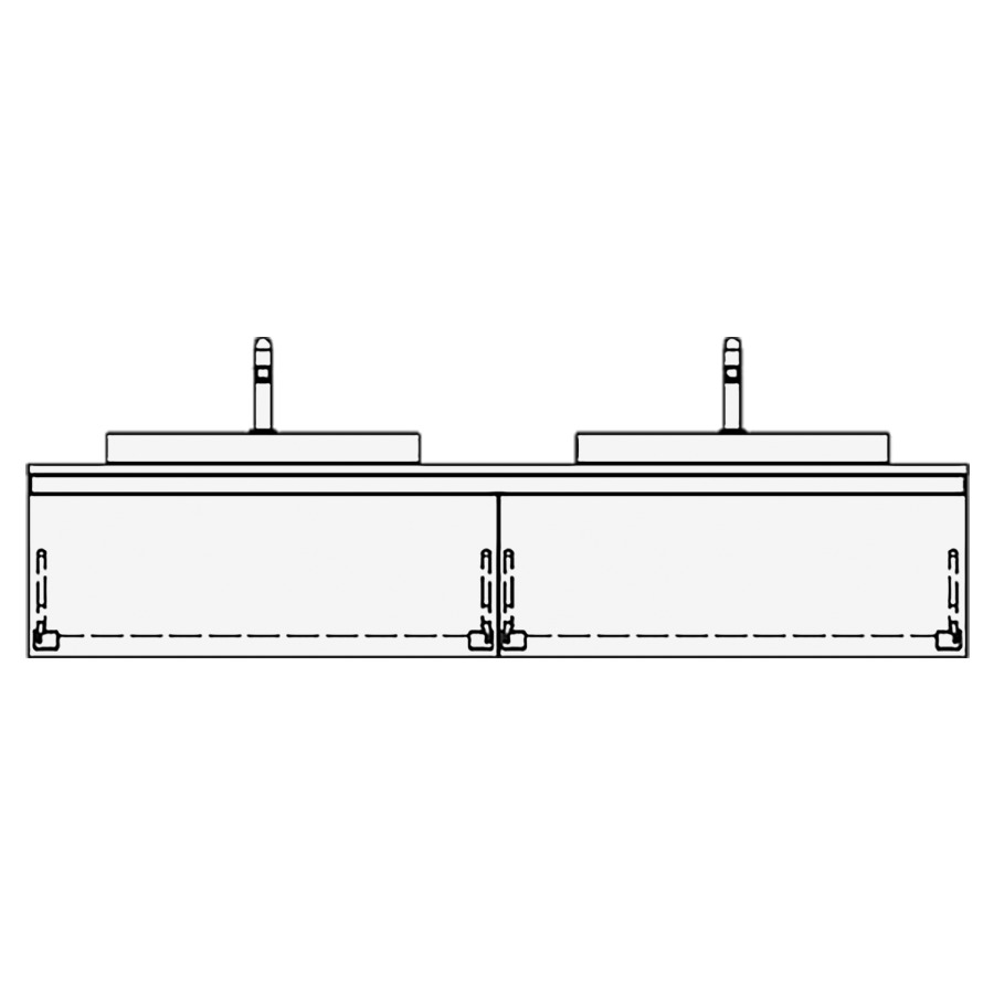 Elém.inférieur VOLARE GATTO AB
180,0 x 35,0 x 51,0 cm
2 éléments à chacune 1 tiroir
pour 2 lavabos