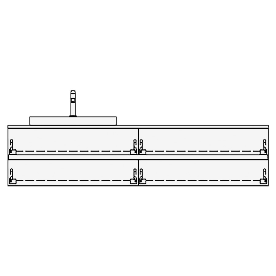 Elém.inférieur VOLARE GATTO AB
180,0 x 40,0 x 51,0 cm
2 éléments à chacune 2 tiroirs
pour 1 lavabo à gauche