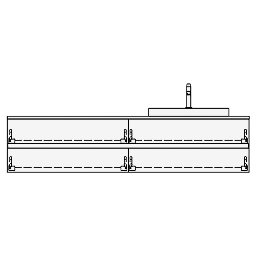 Elém.inférieur VOLARE GATTO AB
180,0 x 40,0 x 51,0 cm
2 éléments à chacune 2 tiroirs
pour 1 lavabo à droite