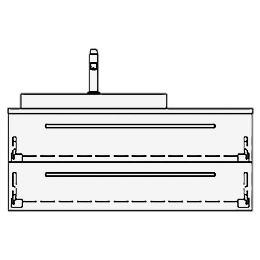 Elém. inférieur VOLARE RANA AB
100,0 x 40,0 x 51,0 cm
élément à 2 tiroirs
pour 1 lavabo à gauche