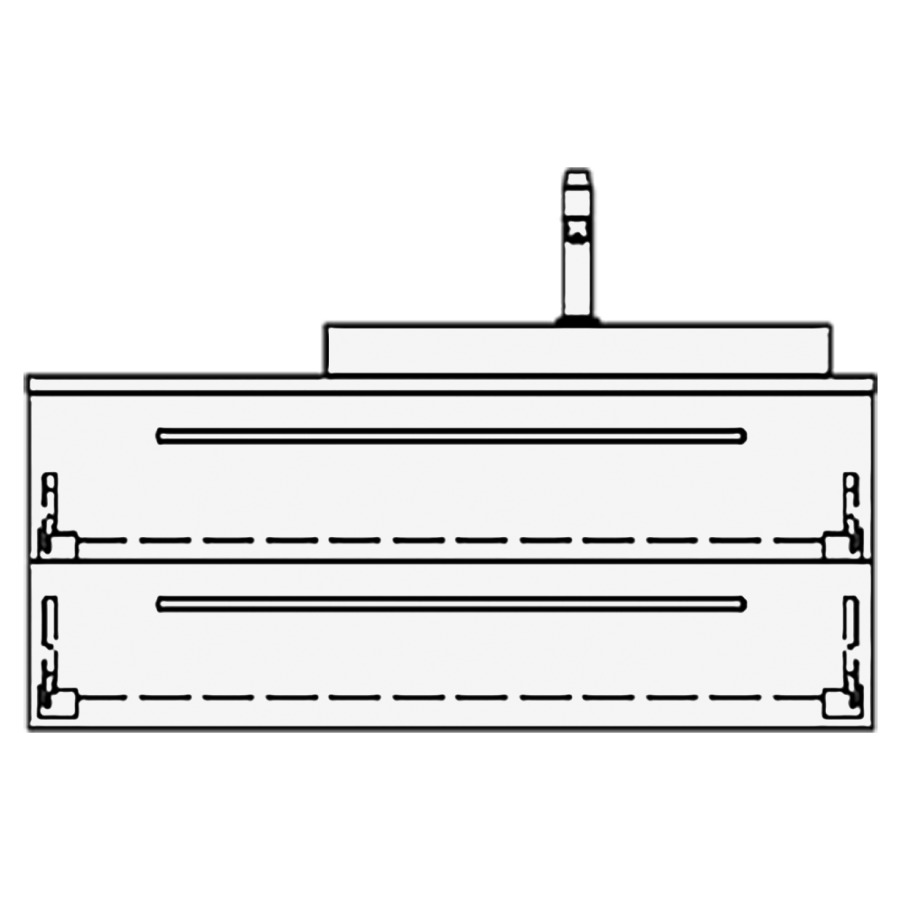 Elém. inférieur VOLARE RANA AB
100,0 x 40,0 x 51,0 cm
élément à 2 tiroirs
pour 1 lavabo à droite