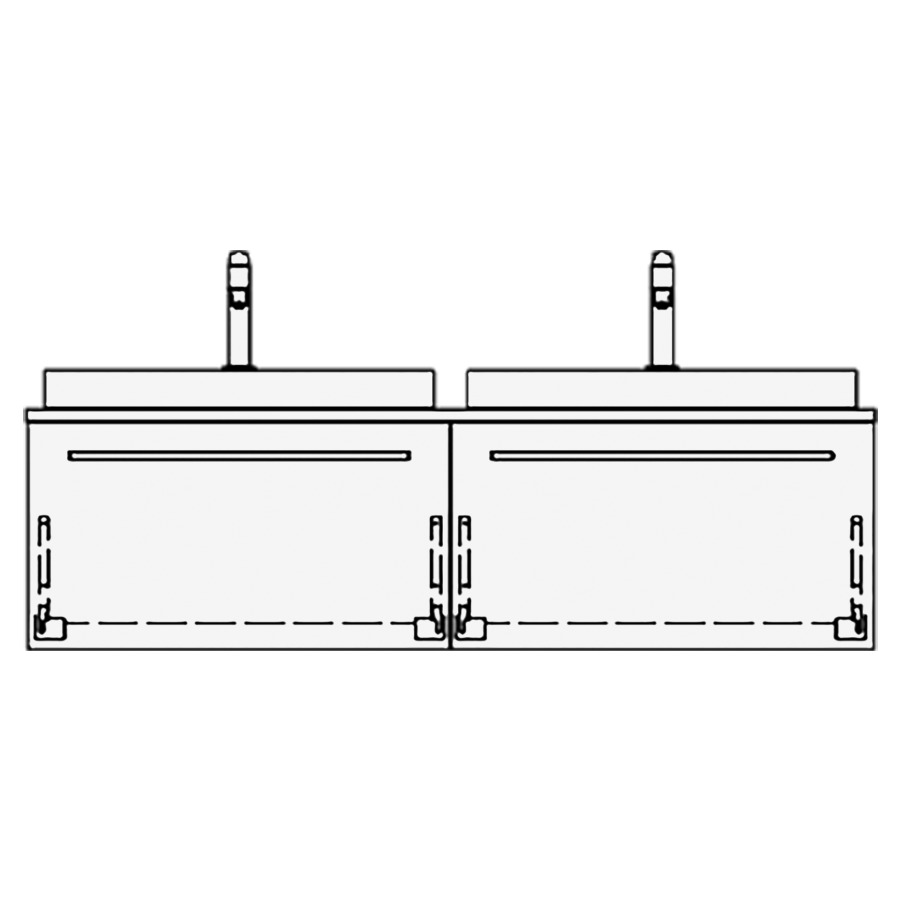 Elém. inférieur VOLARE RANA AB
130,0 x 35,0 x 51,0 cm
2 éléments à chacune 1 tiroir
pour 2 lavabos