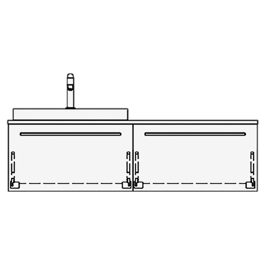 Elém. inférieur VOLARE RANA AB
130,0 x 35,0 x 51,0 cm
2 éléments à chacune 1 tiroir
pour 1 lavabo à gauche