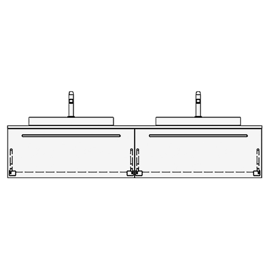 Elém. inférieur VOLARE RANA AB
180,0 x 35,0 x 51,0 cm
2 éléments à chacune 1 tiroir
pour 2 lavabos