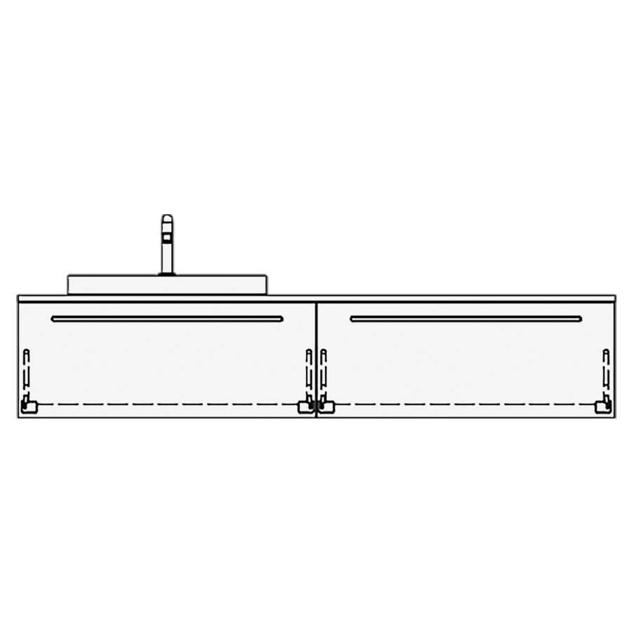 Elém. inférieur VOLARE RANA AB
180,0 x 35,0 x 51,0 cm
2 éléments à chacune 1 tiroir
pour 1 lavabo à gauche