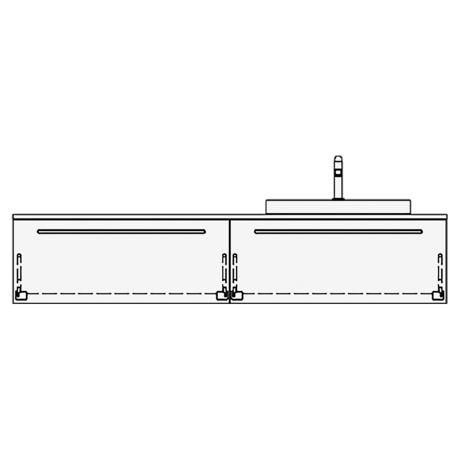 Elém. inférieur VOLARE RANA AB
180,0 x 35,0 x 51,0 cm
2 éléments à chacune 1 tiroir
pour 1 lavabo à droite