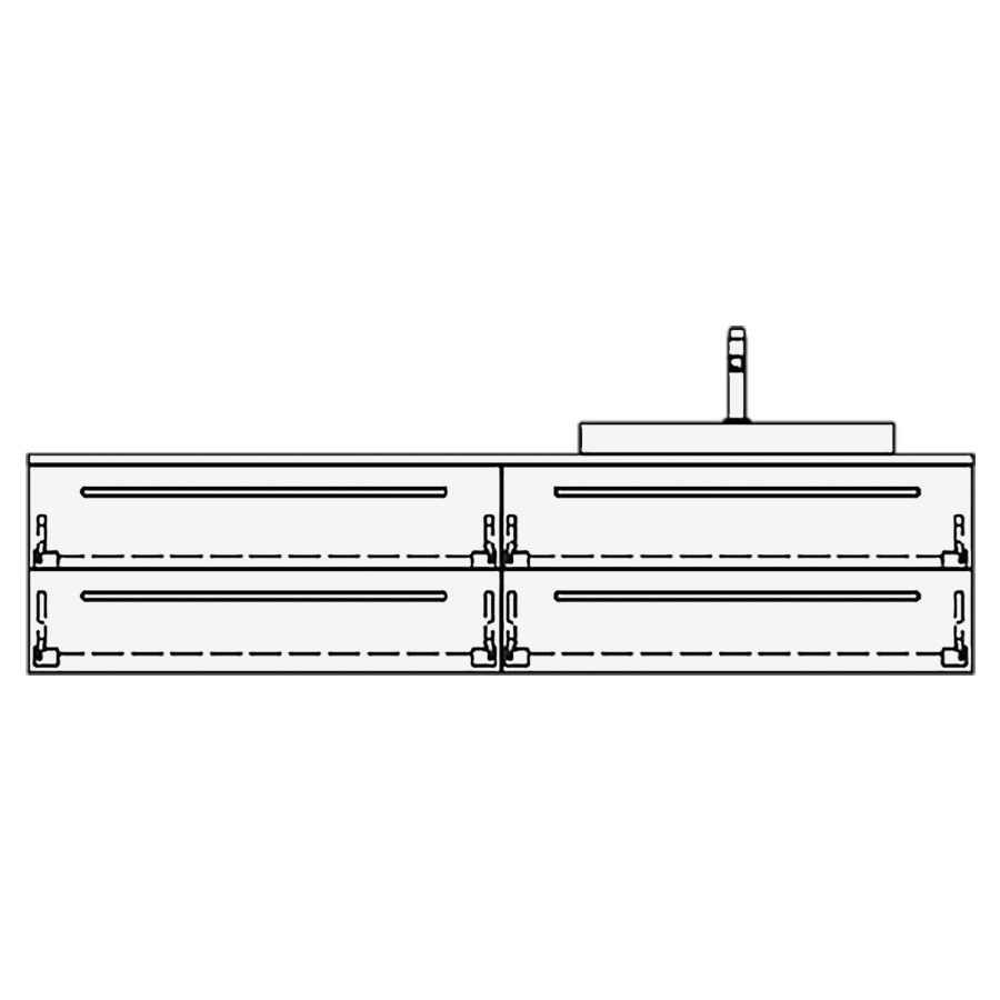 Elém. inférieur VOLARE RANA AB
180,0 x 40,0 x 51,0 cm
2 éléments à chacune 2 tiroirs
pour 1 lavabo à droite