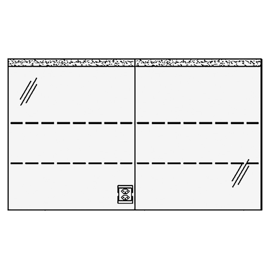 Armoire de toil. RHINO LED AP
120,6 x 72,0 x 15,0 cm
2 portes à double miroir
1 prise double en bas à
gauche opposé des charnières
éclairage LED 1 x 28W /
4000°K / 2614Lumen, IP24