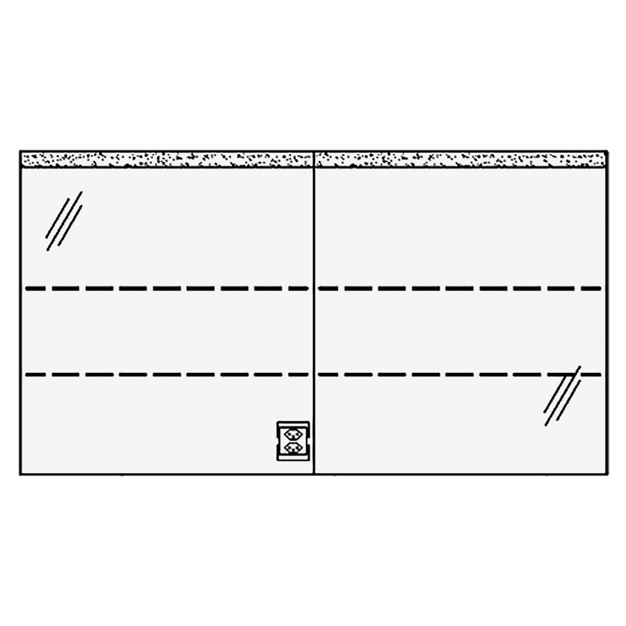 Armoire de toil. RHINO LED AP
130,6 x 72,0 x 15,0 cm
2 portes à double miroir
1 prise double en bas à
gauche opposé des charnières
éclairage LED 1 x 31W /
4000°K / 2882Lumen, IP24
