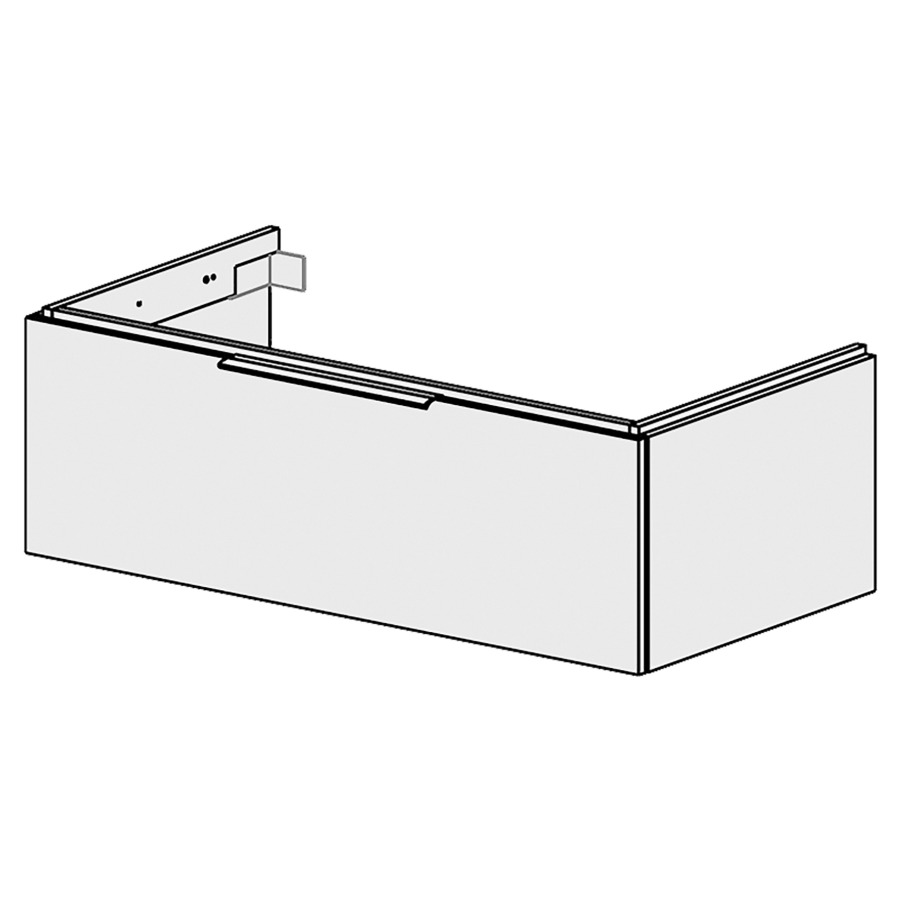 Élément inférieur  Glano Up
104.6 x 34.5 x 53.7 cm
pour 1 lavabo à encastrer à gauche
élément de tiroir 1&nbsp;tiroir
tiroir avec Blumotion
pour siphon à encombrement réduit 
et manchon à emboîter 32 mm