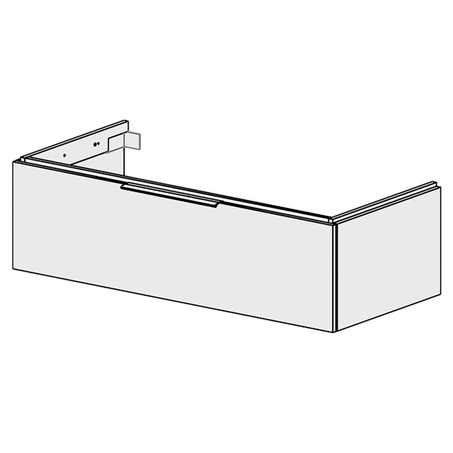 Élément inférieur  Glano Up
119.6 x 34.5 x 53.7 cm
pour 1 lavabo à encastrer à gauche
élément de tiroir 1&nbsp;tiroir
tiroir avec Blumotion
pour siphon à encombrement réduit 
et manchon à emboîter 32 mm