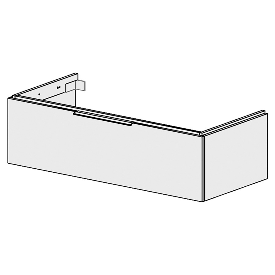 Élément inférieur  Glano Up
119.6 x 34.5 x 53.7 cm
pour 1 lavabo à encastrer au milieu
élément de tiroir 1&nbsp;tiroir
tiroir avec Blumotion
pour siphon à encombrement réduit 
et manchon à emboîter 32 mm