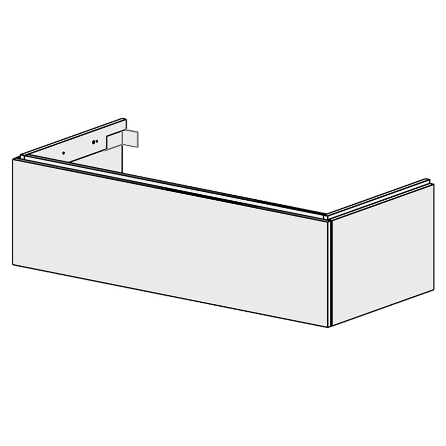 Élément inférieur  Glano Up
119.6 x 34.5 x 53.7 cm
pour 1 lavabo à encastrer à gauche
élément de tiroir 1&nbsp;tiroir
tiroir avec Blumotion
pour siphon à encombrement réduit 
et manchon à emboîter 32 mm