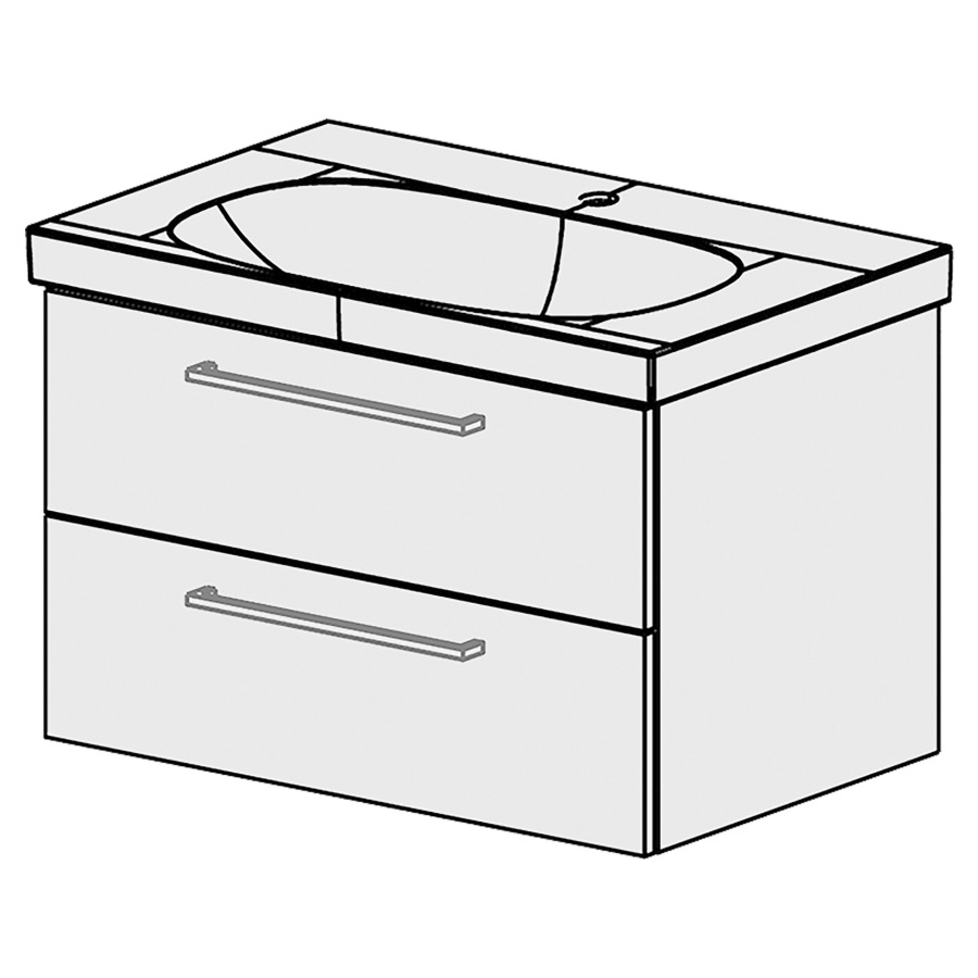 Élément inférieur  ACANTO Comfort
72 x 46 x 46.8 cm
élément de tiroir 2&nbsp;tiroirs
tiroirs avec Blumotion
pour siphon à encombrement réduit 
et manchon à emboîter 32 mm