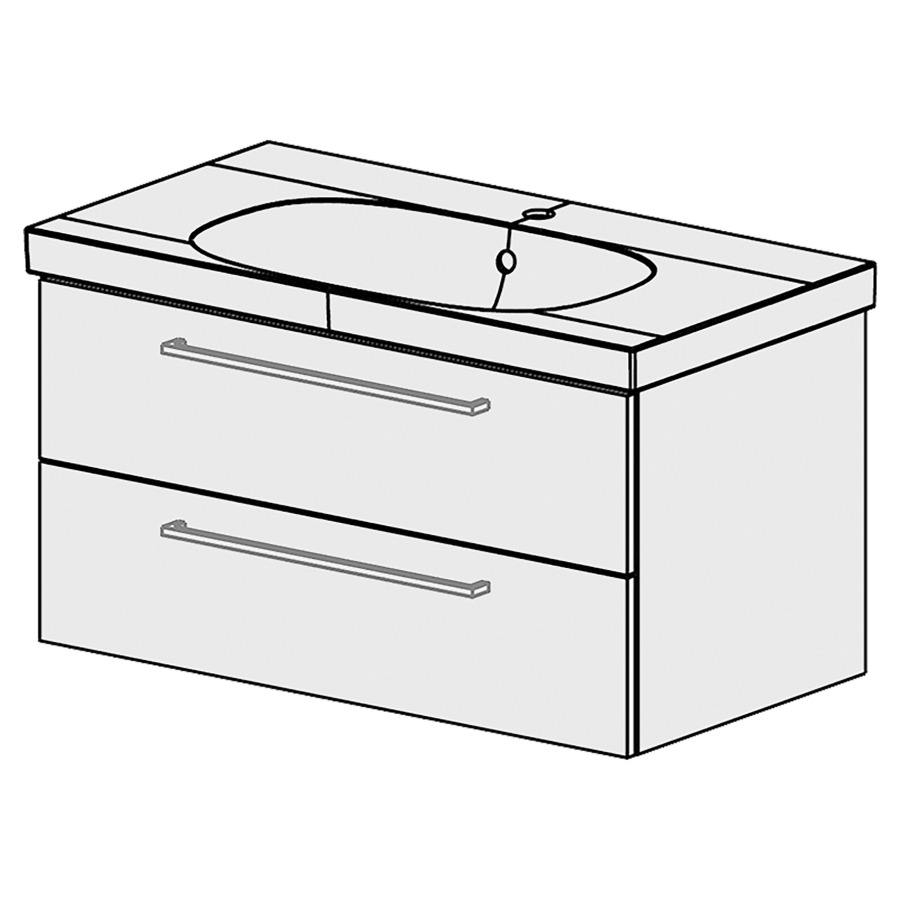 Élément inférieur  ACANTO Comfort
87 x 46 x 46.8 cm
élément de tiroir 2&nbsp;tiroirs
tiroirs avec Blumotion
pour siphon à encombrement
réduit et manchon à emboîter 32 mm