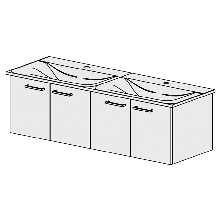 Élément inférieur  Connect Air Slim
130 x 39 x 45.8 cm
2&nbsp;armoires de tablette 2&nbsp;portes chacune
portes avec Blumotion