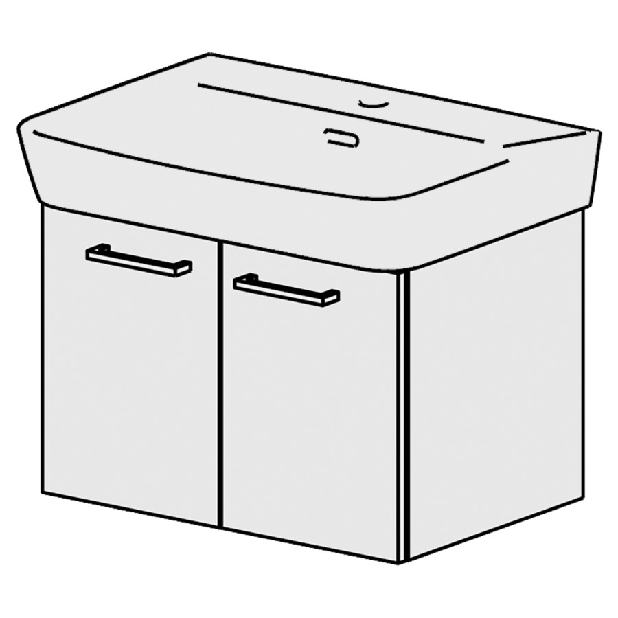 Élément inférieur  Moderna R Slim 
56 x 39 x 38.5 cm
armoire de tablette 2&nbsp;portes
pour 1&nbsp;lavabo