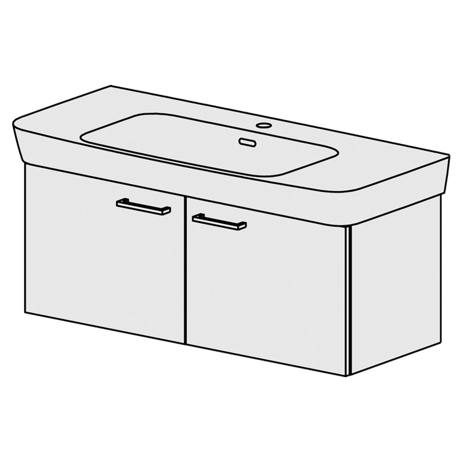Élément inférieur  Moderna R Slim 
98 x 39 x 38.5 cm
armoire de tablette 2&nbsp;portes
pour 1&nbsp;lavabo