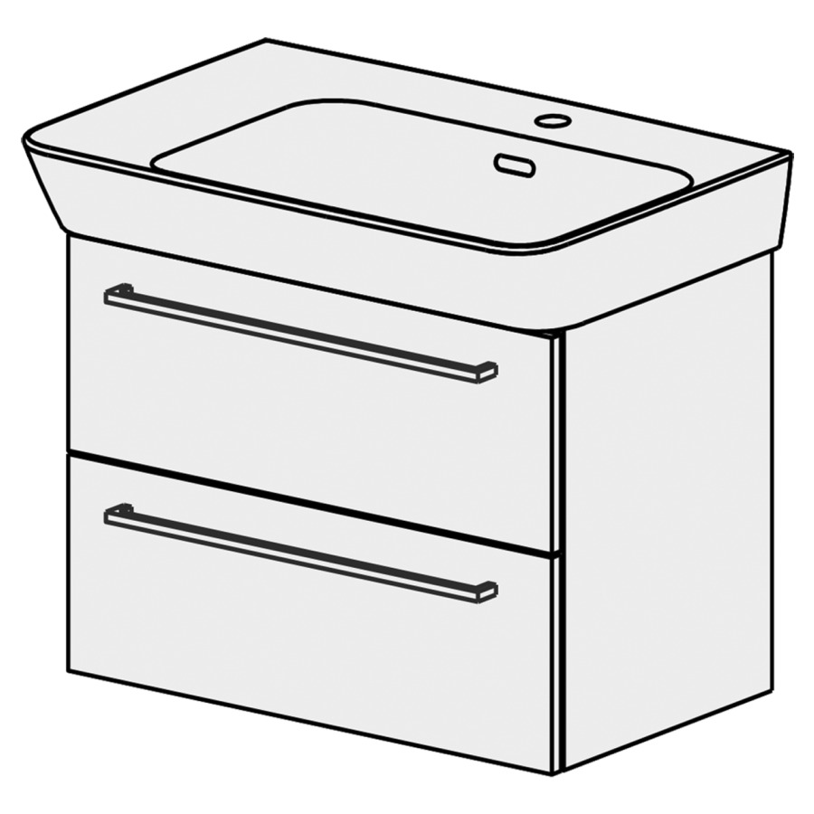 Élément inférieur  Moderna R Comfort
64 x 39 x 38.5 cm
élément de tiroir 2&nbsp;tiroirs
pour lavabo à droite