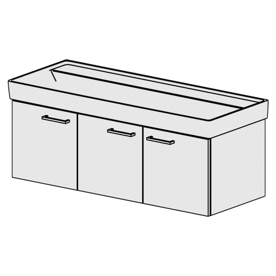 Élément inférieur  Collaro Slim
116 x 39 x 44.8 cm
armoire de tablette 3&nbsp;portes
porte droite charnière à droite
portes avec Blumotion
