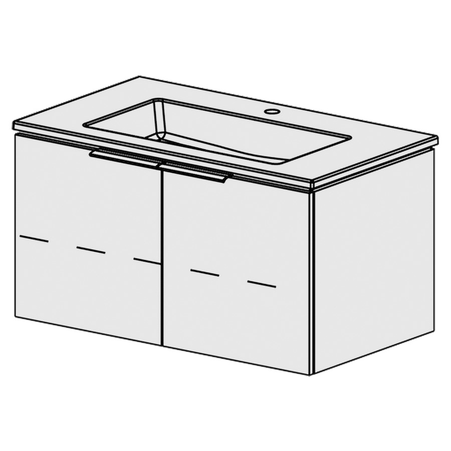 Combinaison de meuble Glano Ceram Cube
91 x 49.2 x 51.5 cm
avec lavabo en céramique
1 lave-mains au milieu avec trop-plein
armoire de tablette 2&nbsp;portes
portes avec Blumotion