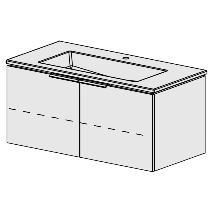 Combinaison de meuble Glano Ceram Cube
106 x 49.2 x 51.5 cm
avec lavabo en céramique
1 lave-mains au milieu avec trop-plein
armoire de tablette 2&nbsp;portes
portes avec Blumotion