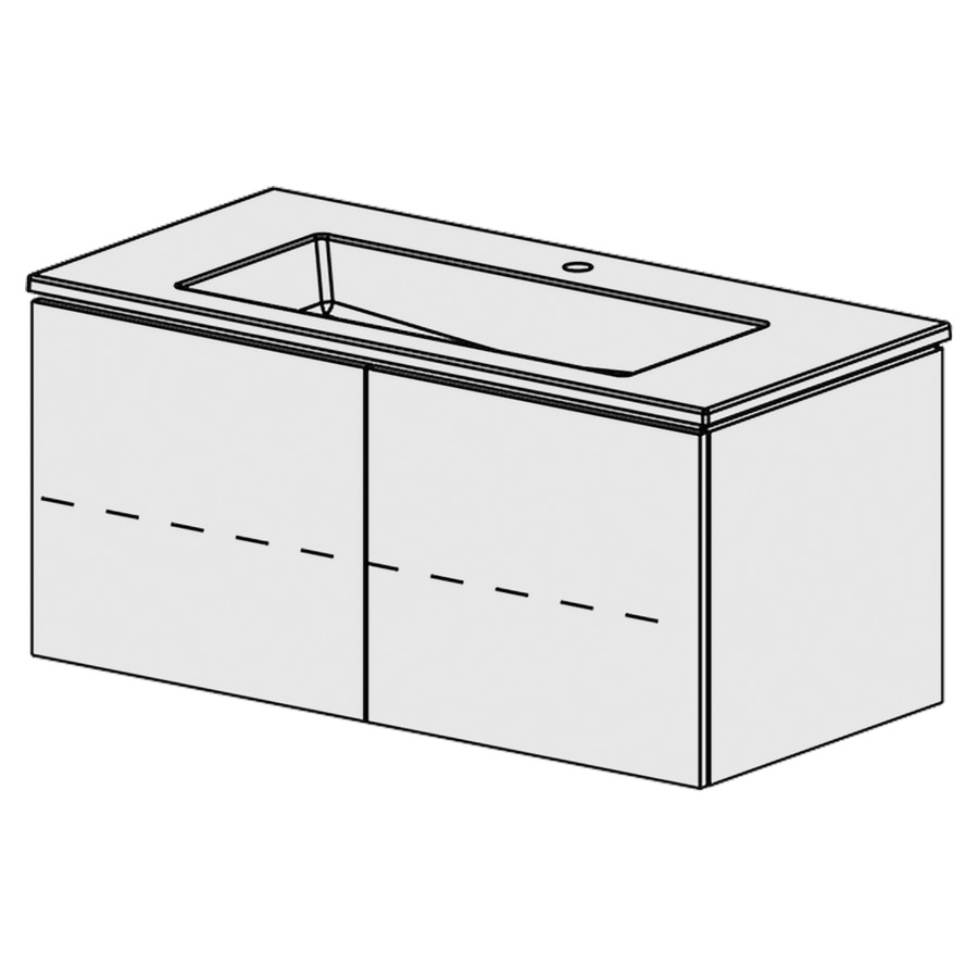 Combinaison de meuble Glano Ceram Cube
106 x 49.2 x 51.5 cm
avec lavabo en céramique
1 lave-mains au milieu avec trop-plein
armoire de tablette 2&nbsp;portes