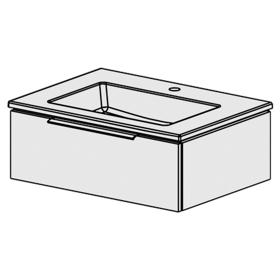 Combinaison de meuble Glano Ceram Cube
71 x 26.5 x 51.5 cm
avec lavabo en céramique
1 lave-mains avec trop-plein
élément de tiroir 1&nbsp;tiroir
tiroir avec Blumotion