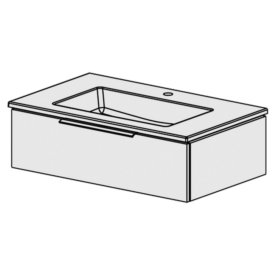 Combinaison de meuble Glano Ceram Cube
86 x 26.5 x 51.5 cm
avec lavabo en céramique
1 lave-mains avec trop-plein
élément de tiroir 1&nbsp;tiroir
tiroir avec Blumotion