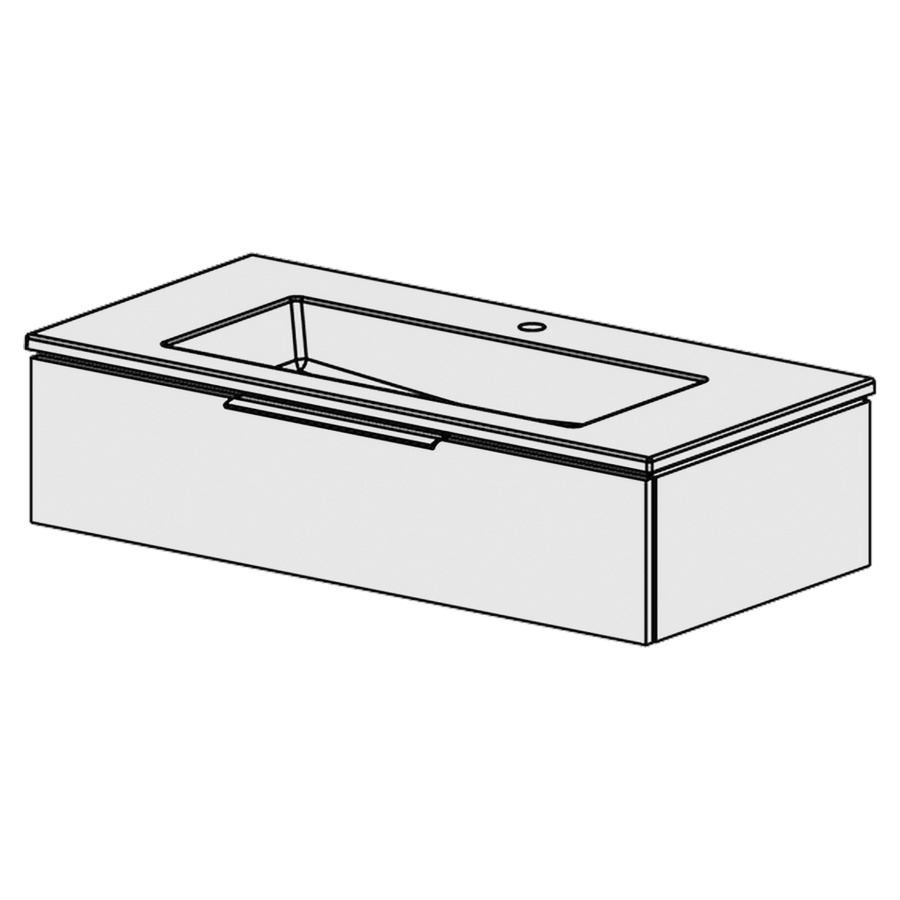 Combinaison de meuble Glano Ceram Cube
106 x 26.5 x 51.5 cm
avec lavabo en céramique
1 lave-mains avec trop-plein
élément de tiroir 1&nbsp;tiroir
tiroir avec Blumotion