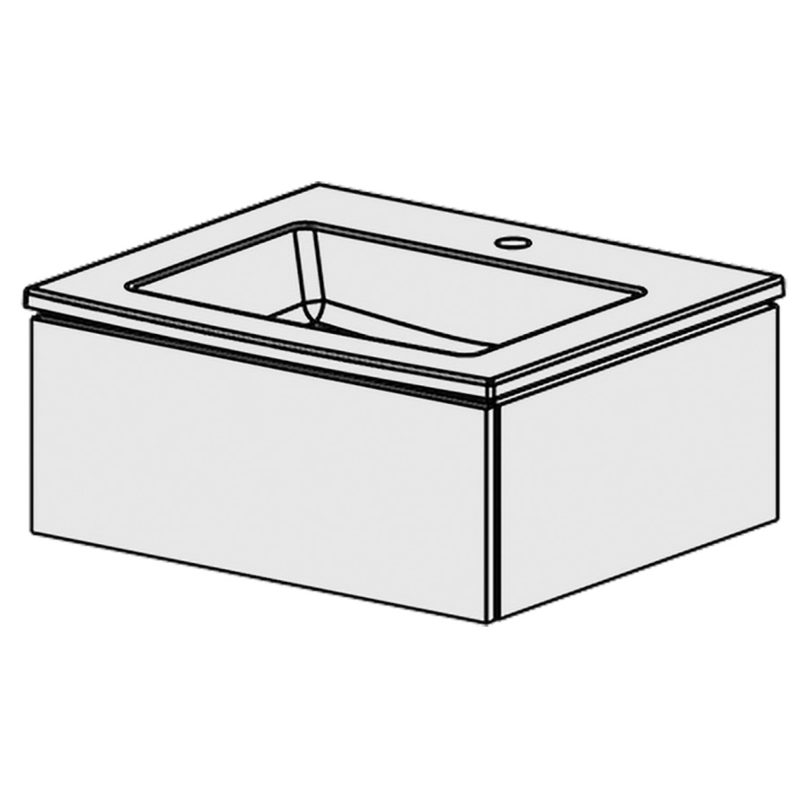 Combinaison de meuble Glano Ceram Cube
61 x 26.5 x 51.5 cm
avec lavabo en céramique
1 lave-mains avec trop-plein
élément de tiroir 1&nbsp;tiroir