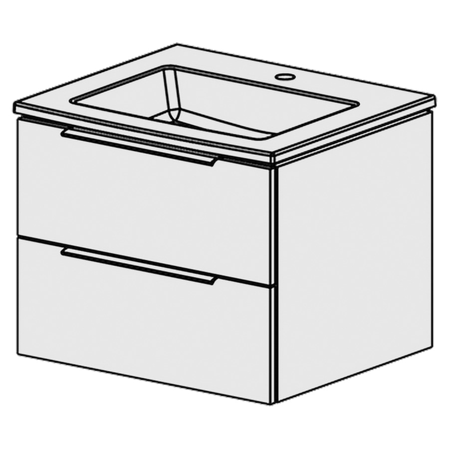 Combinaison de meuble Glano Ceram Cube
61 x 49.2 x 51.5 cm
avec lavabo en céramique
1 lave-mains au milieu avec trop-plein
élément de tiroir 2&nbsp;tiroirs
tiroirs avec Blumotion