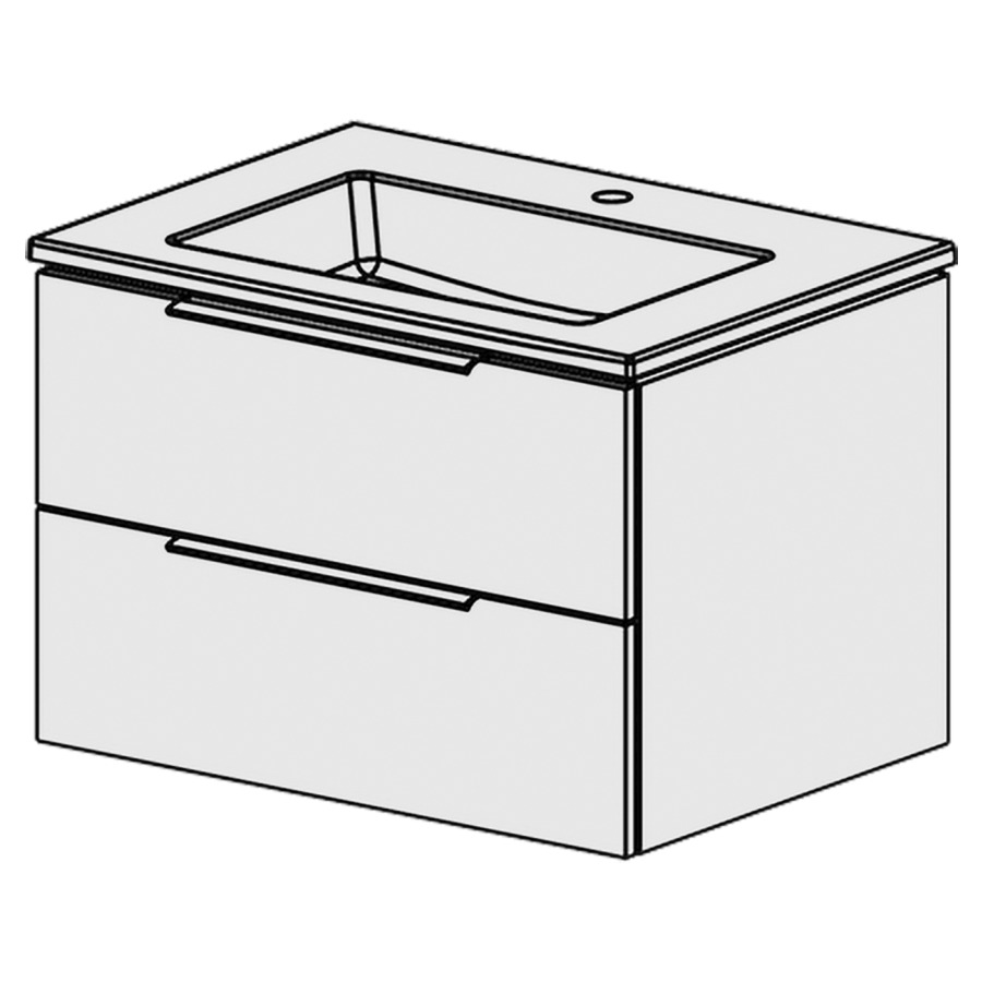 Combinaison de meuble Glano Ceram Cube
71 x 49.2 x 51.5 cm
avec lavabo en céramique
1 lave-mains au milieu avec trop-plein
élément de tiroir 2&nbsp;tiroirs
tiroirs avec Blumotion