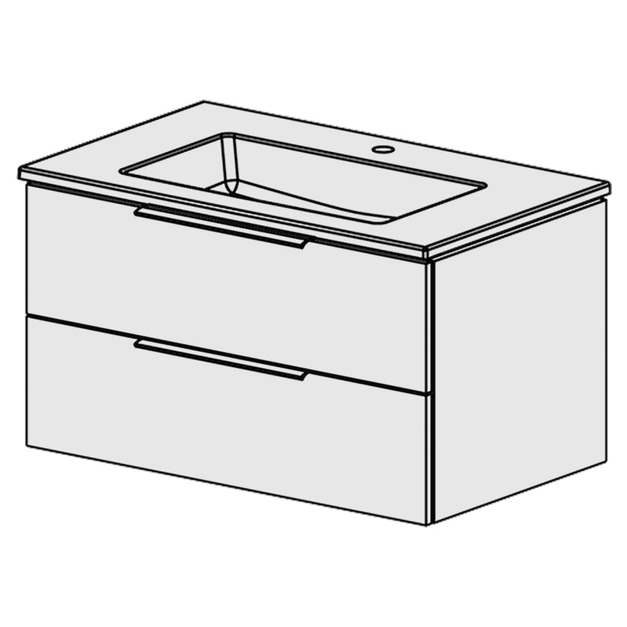 Combinaison de meuble Glano Ceram Cube
86 x 49.2 x 51.5 cm
avec lavabo en céramique
1 lave-mains au milieu avec trop-plein
élément de tiroir 2&nbsp;tiroirs
tiroirs avec Blumotion