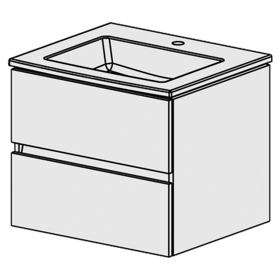 Combinaison de meuble Glano Ceram Cube
61 x 52.2 x 51.5 cm
avec lavabo en céramique
1 lave-mains au milieu avec trop-plein
élément de tiroir 2&nbsp;tiroirs
tiroirs avec Blumotion