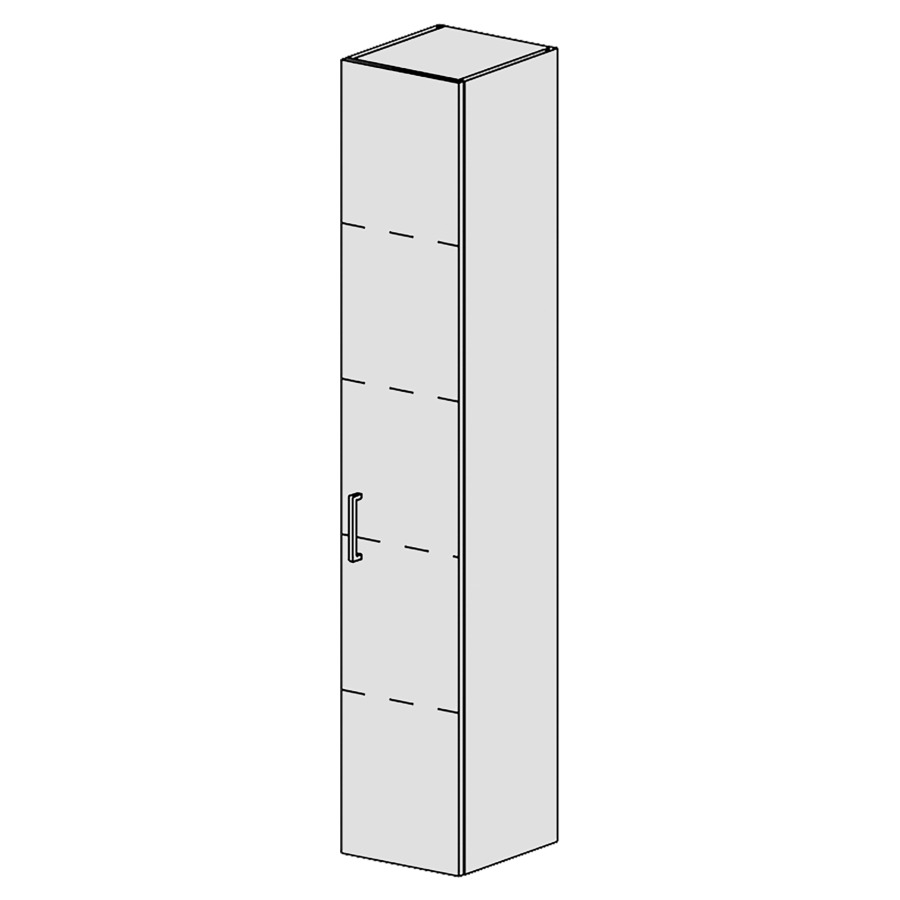Armoire haute Spacio 
30 x 168 x 33.2 cm
armoire de tablette 1&nbsp;porte
porte charnière à droite
4&nbsp;tablettes réglable
porte avec Blumotion