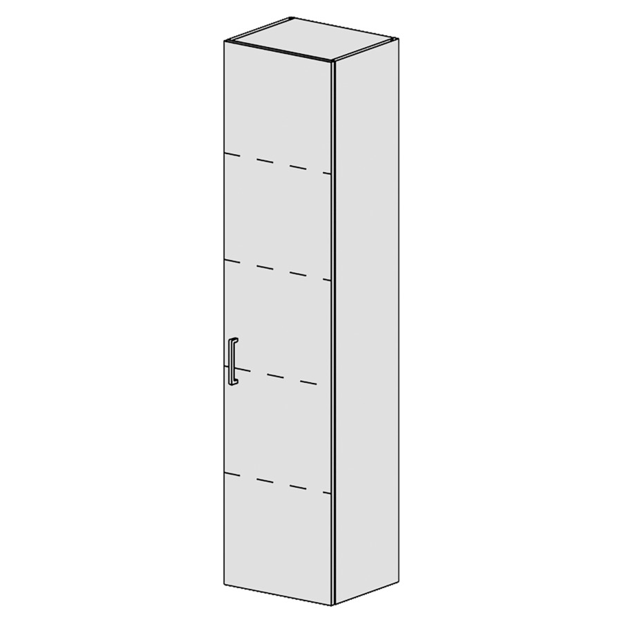 Armoire haute Spacio 
40 x 168 x 33.2 cm
armoire de tablette 1&nbsp;porte
porte charnière à droite
4&nbsp;tablettes réglable
porte avec Blumotion
