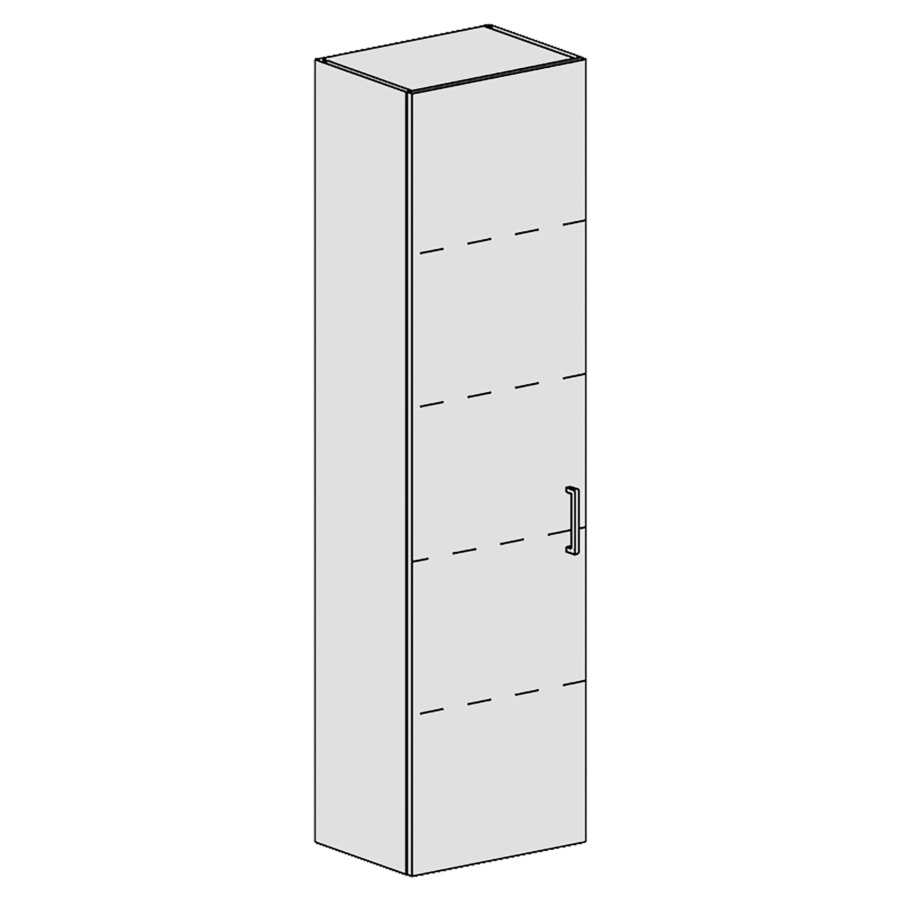 Armoire haute Spacio 
45 x 168 x 33.2 cm
armoire de tablette 1&nbsp;porte
porte charnière à gauche
4&nbsp;tablettes réglable
porte avec Blumotion